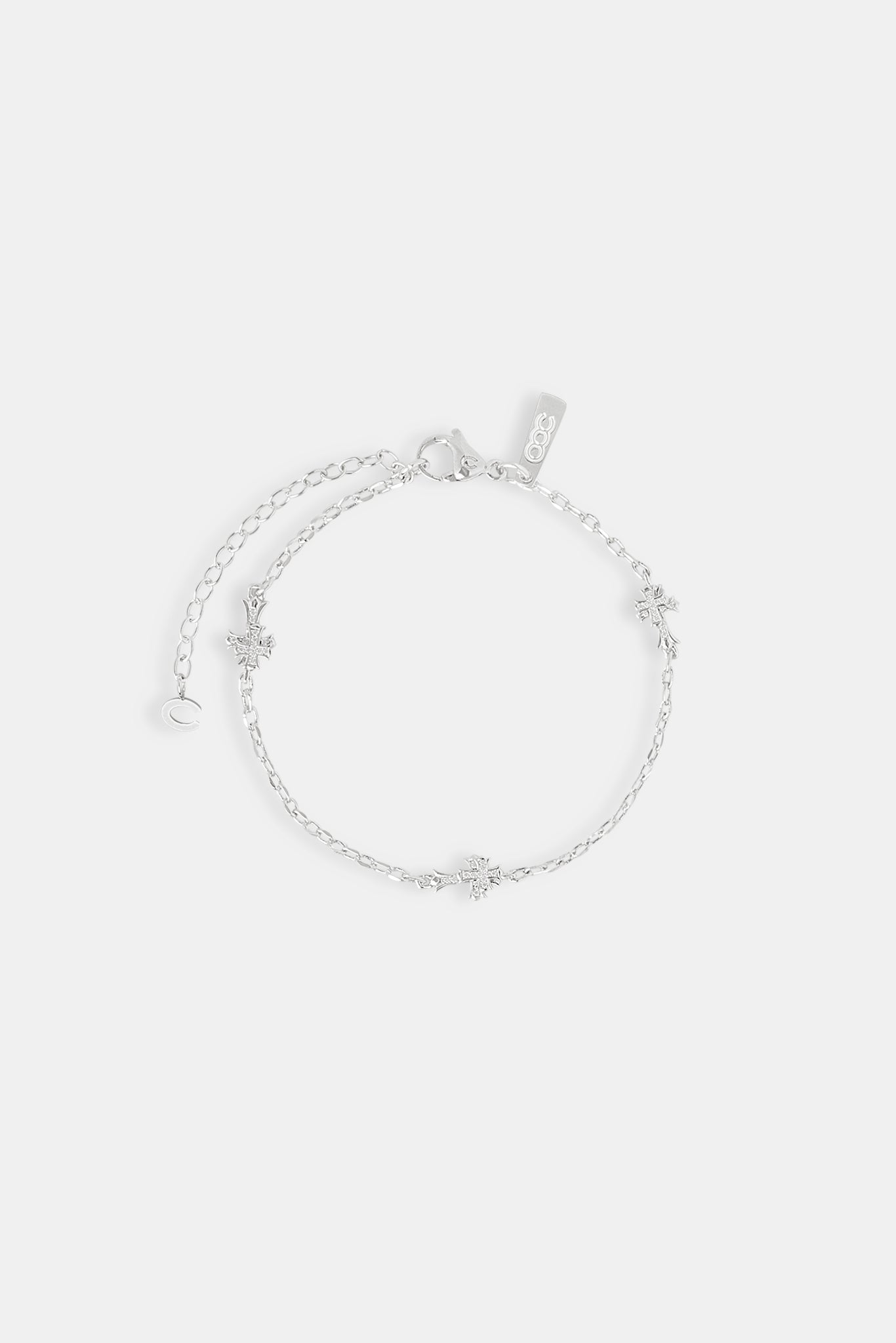 Dünnes Cross Link Fußkettchen - 2,5 mm - Weiß